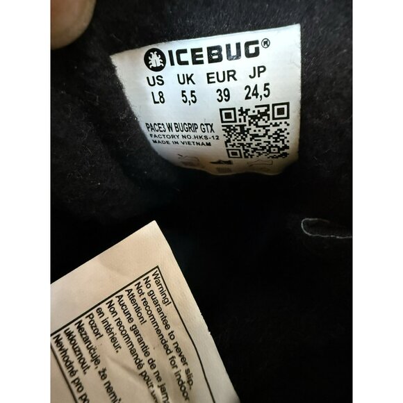 Icebug Pace3 W BUGrip GTX Studded Winter Boots Black / DarkHibiscus 2024 Size 8 - Picture 15 of 16